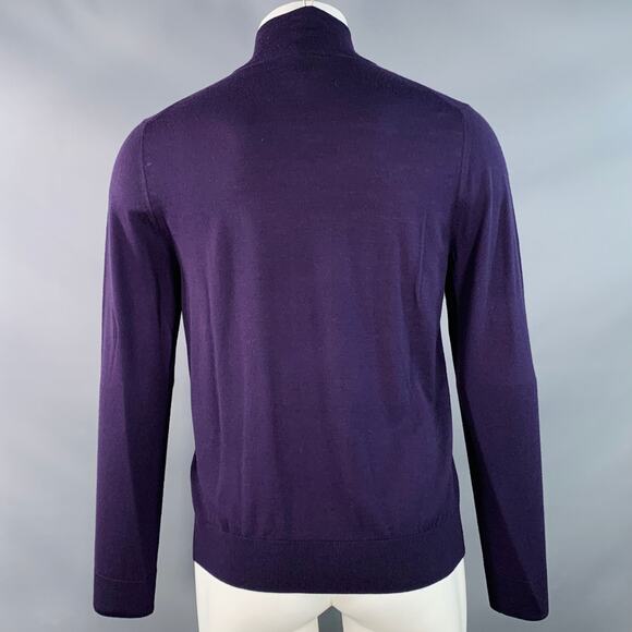 PAUL SMITH Size M Purple Merino Wool Zip Up Cardigan - Picture 3 of 8